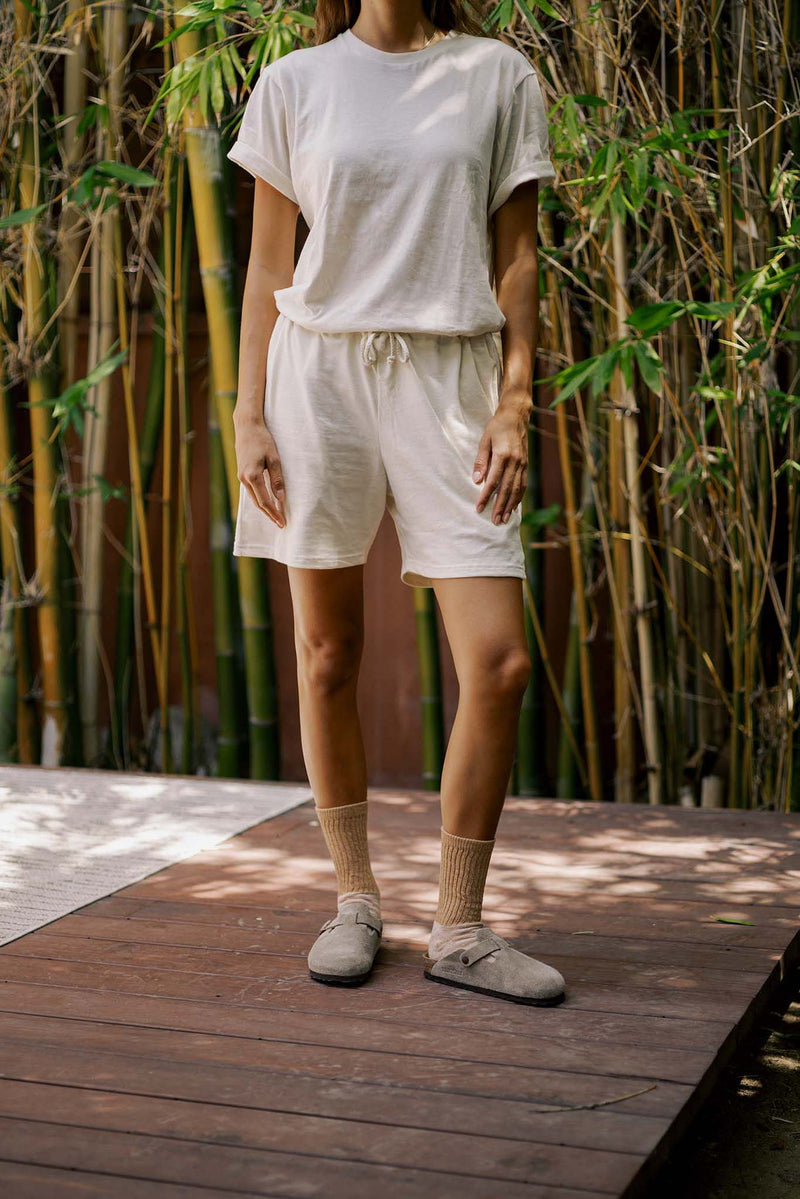 Women's Organic Lounge Shorts in Natural