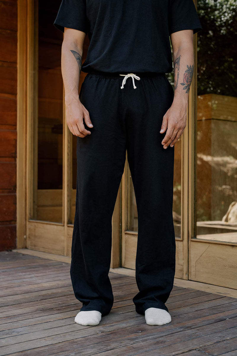 Men's Organic Straight Leg Lounge Pants in Black small Men's Organic Straight Leg Lounge Pants in Black small