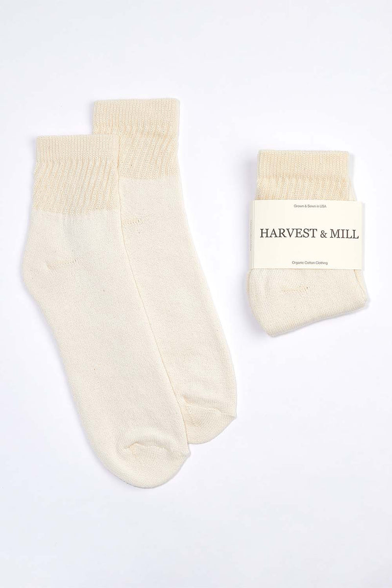 Women\'s Organic Cotton Socks Natural-White Ankle – Harvest & Mill