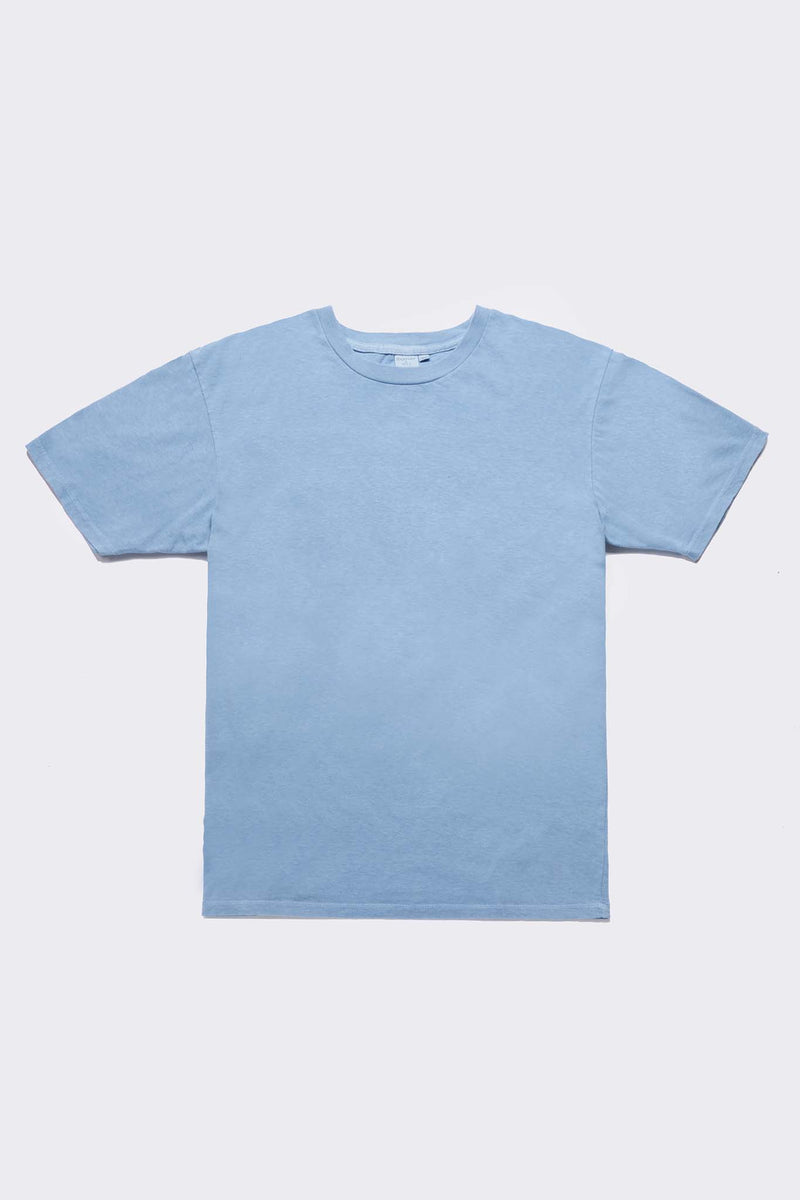 Indigo Dyed Light Blue Men\'s Organic Crew Tee – Harvest & Mill | T-Shirts