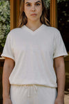 Women's Organic Unisex Style V-Neck Tee in Natural