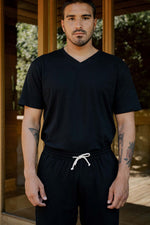 Men's Organic V-Neck Tee in Black