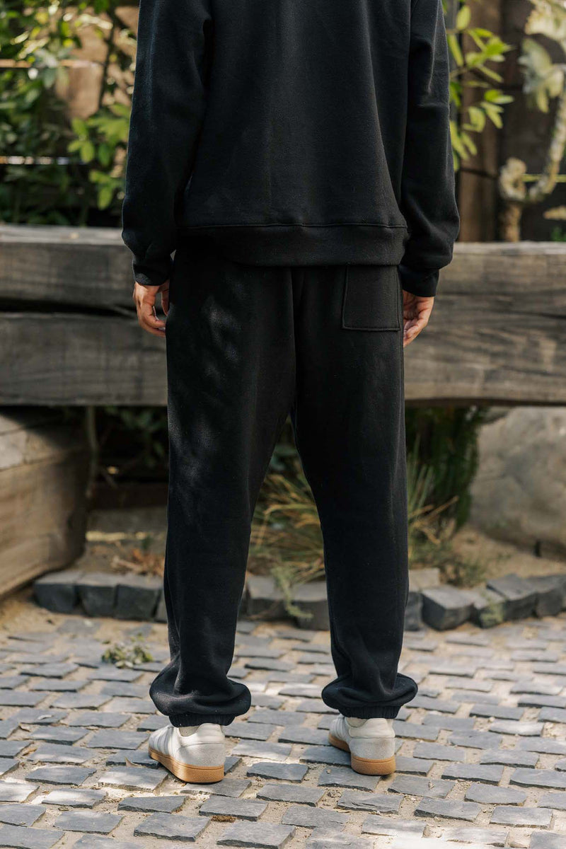Men's Organic Heavyweight Fleece Sweatpants in Black