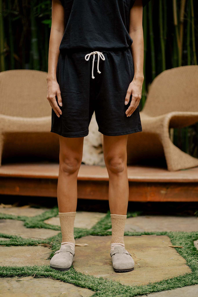 Women's Organic Lounge Shorts in Black – Harvest & Mill