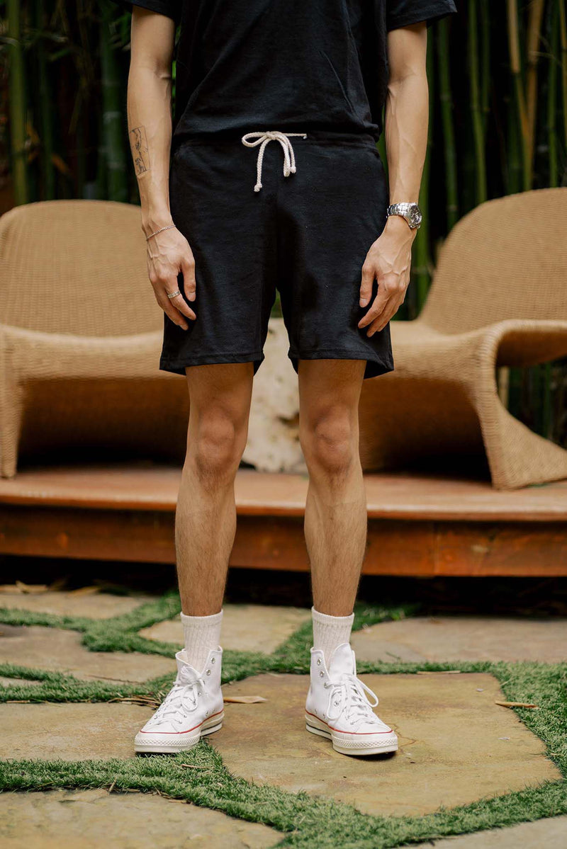 Men's Organic Lounge Shorts in Black – Harvest & Mill