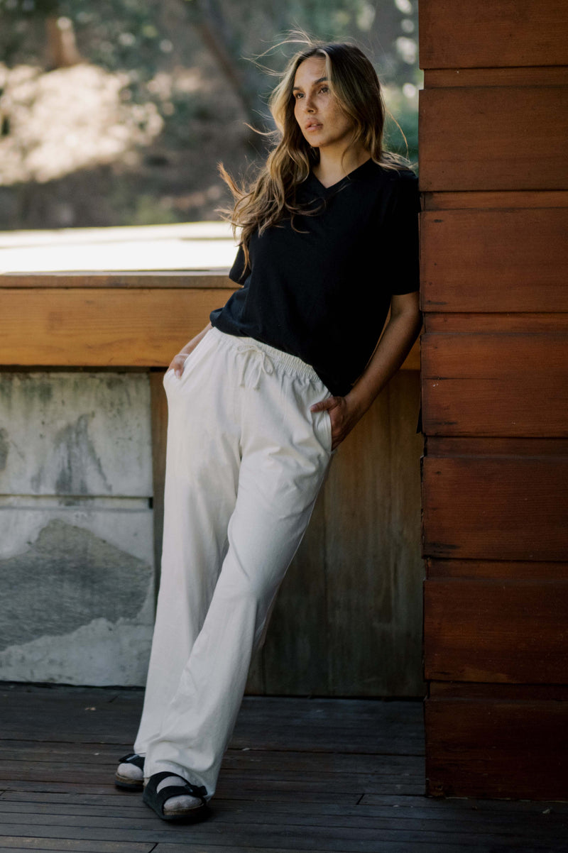 Women's Organic Straight Leg Lounge Pants in Natural