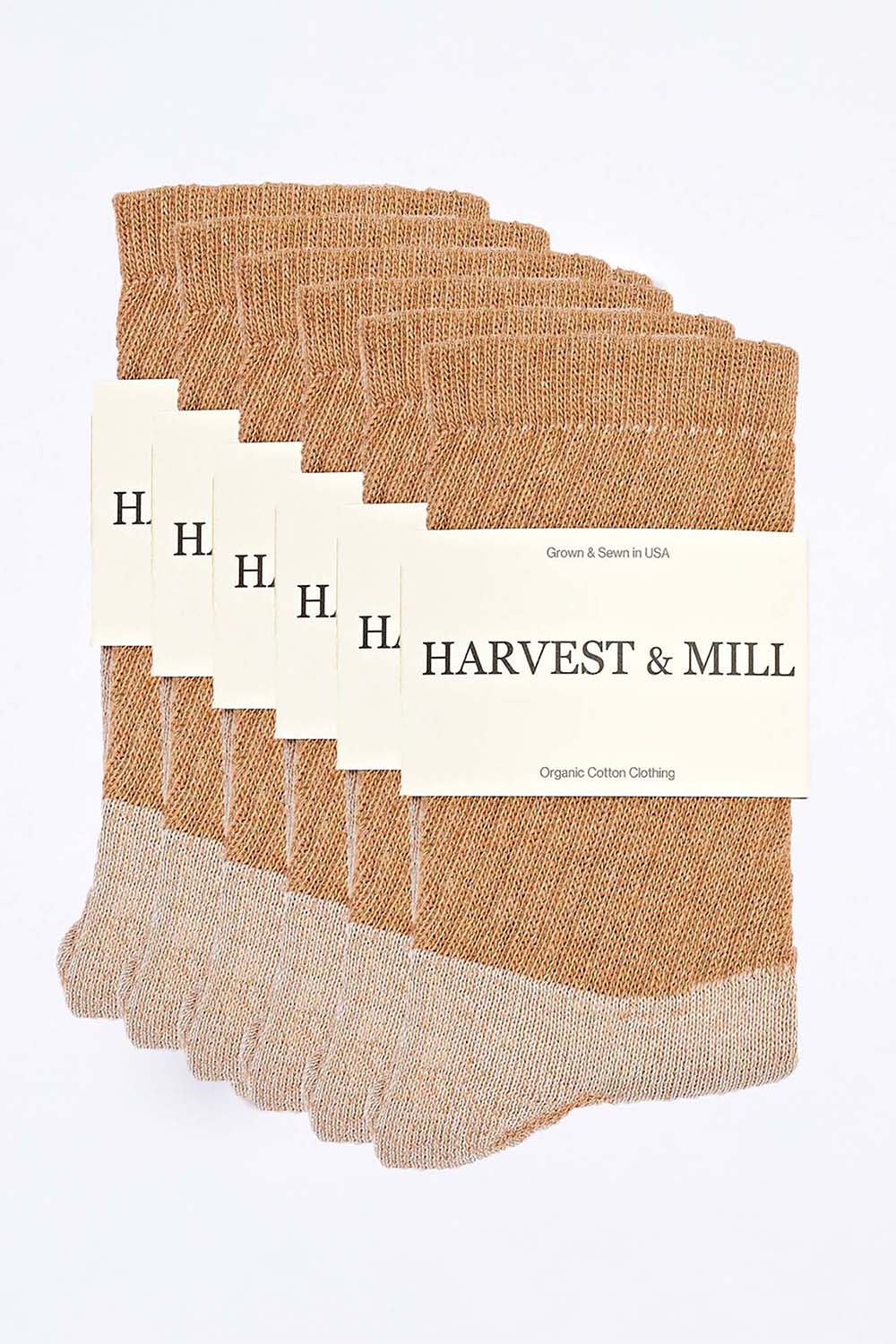 6 Pack Organic Cotton Socks Crew