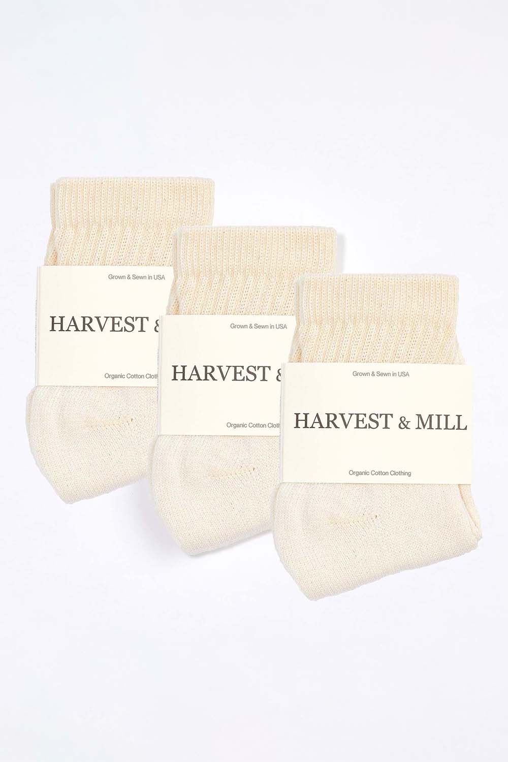 3 Pack Organic Cotton Socks Natural Ankle