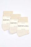 Women's 3 Pack Organic Cotton Socks Natural-White Ankle