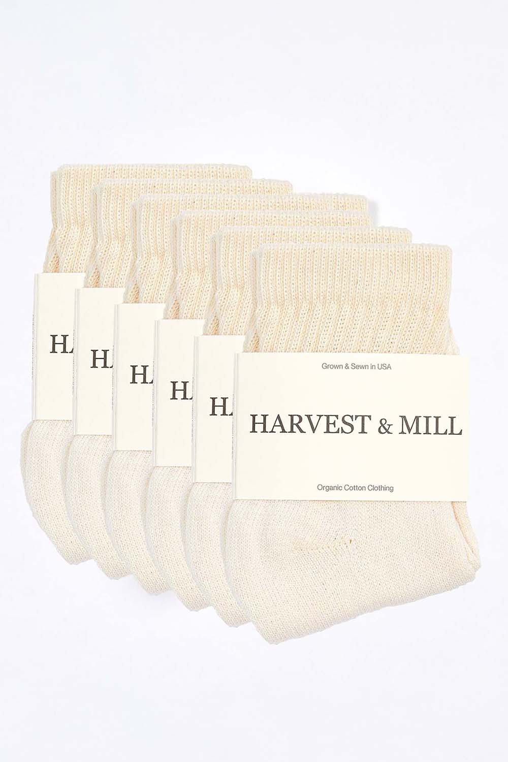 6 Pack Organic Cotton Socks Natural Ankle