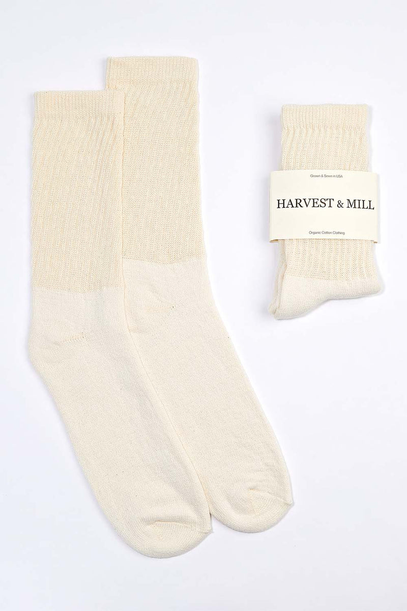 Men's 3 Pack Organic Cotton Socks Natural-White Crew – Harvest & Mill