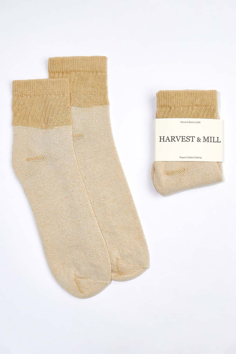 Men's 3 Pack Organic Cotton Socks Tan-Green Ankle