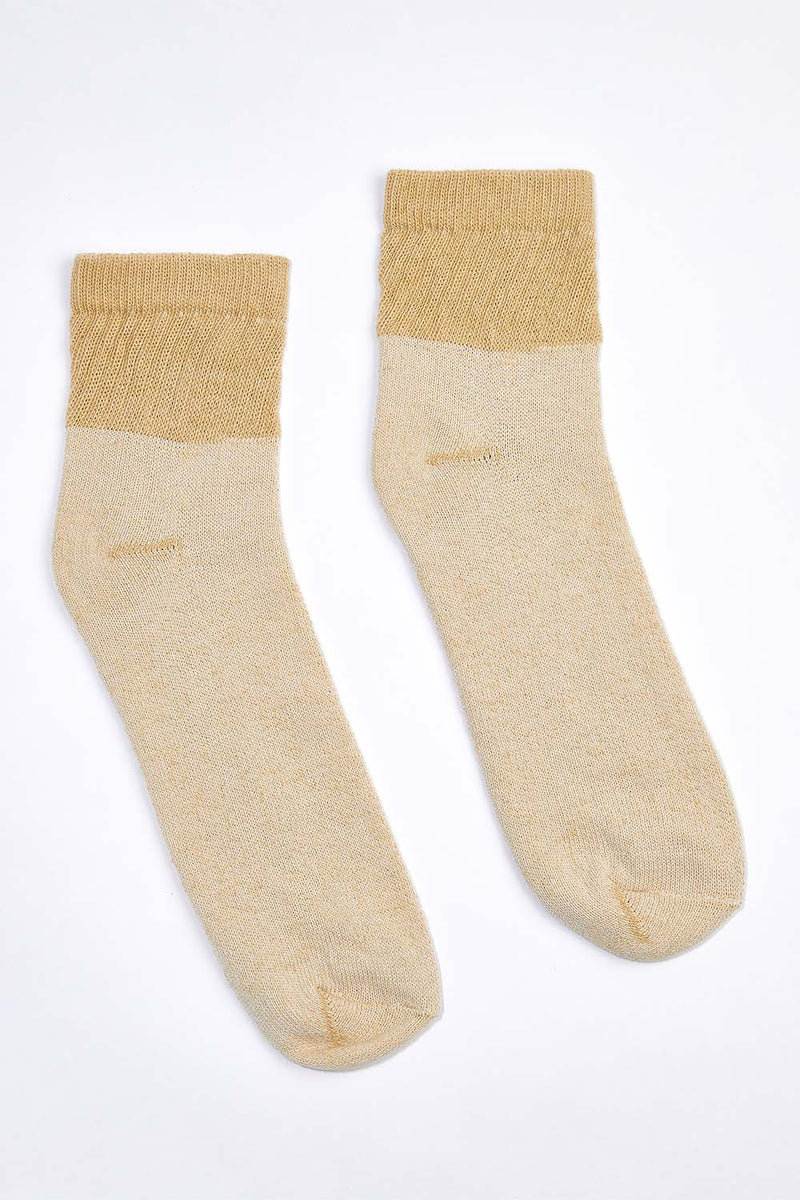 Women's Organic Cotton Socks Tan-Green Ankle