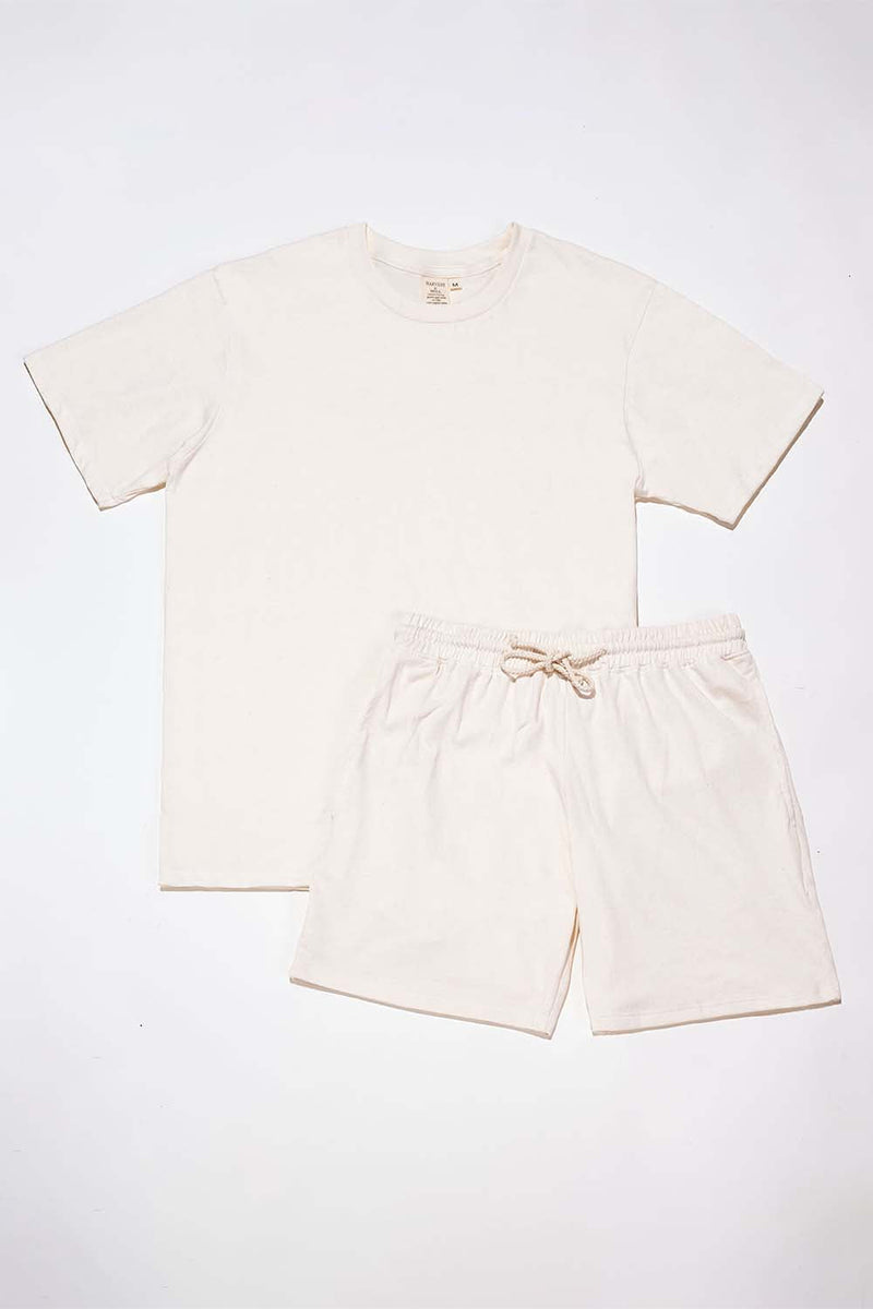 Men's Organic Natural Pack: Athletic Shorts + Men's Crew Tee